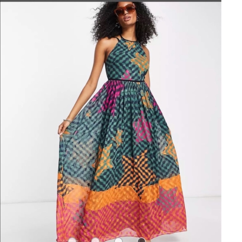 NWT TED BAKER ZOHZOH MAXI DRESS WITH JACQUARD TEXTURED DETAIL  US 8/10 TED SZ 3